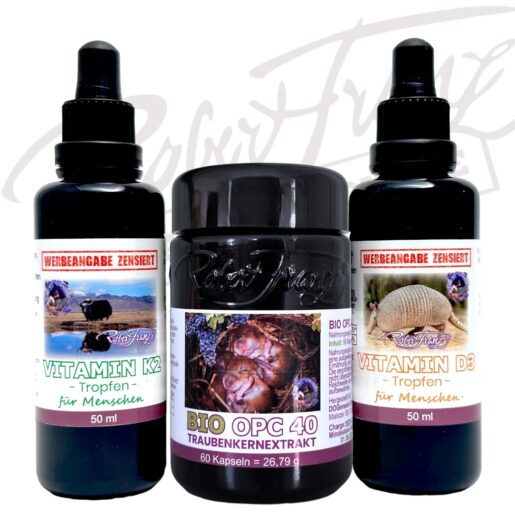 Kombipaket OPC Kapseln, Vitamin D3 Tropfen, Vitamin K2 Tropfen